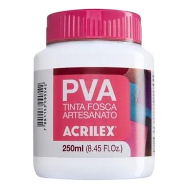 Imagem de Tinta PVA Fosca Branco 519 250ml para Artesanato Madeira MDF Cerâmica Gesso Isopor Papel Acabamento Fosco Alta Cobertura Secagem Rápida