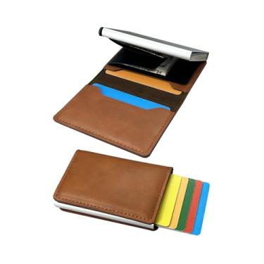 Imagem de Carteira fina para homens/mulheres, proteção RFID, carteira masculina minimalista, porta-cartão de crédito, carteira masculina elegante para segurança e conveniência, bolso frontal traseiro, suporta 8