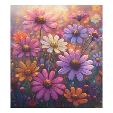 Imagem de Blueangle Capa de ímã de máquina de lavar louça para pintura de margaridas, decoração da capa frontal da máquina de lavar louça, adesivos de eletrodomésticos, adesivos de eletrodomésticos, 58 cm C x