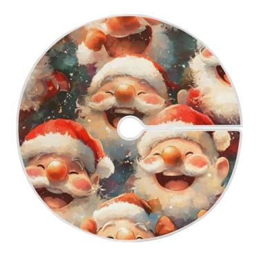 Imagem de SEHANY Saia para árvore de Natal, 91 cm, Papai Noel, vermelha, decoração de árvore de Natal, tapetes para decoração de festa de Natal em casa