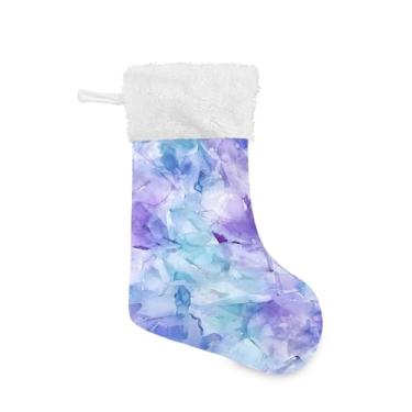 Imagem de GakkiGii Meia de Natal grande com tinta para colorir, decoração de Natal para pendurar na parede da árvore da lareira, 45 x 31 cm