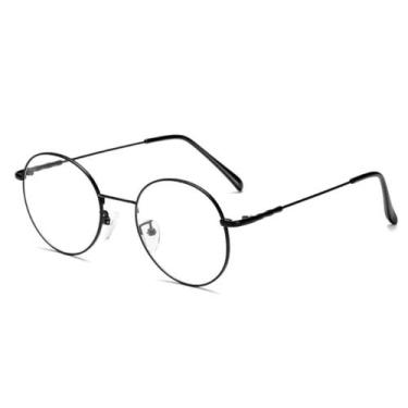 Imagem de Óculos Metal Redondo Anti Luz Azul Computador Ultraleve UV Prateado Pr