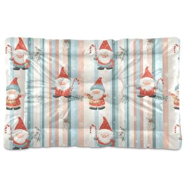 Imagem de SEHANY Cama de Natal para cães de Papai Noel, cama de gato com fundo antiderrapante, cama de canil, colchão macio para animais de estimação, lavável para cães pequenos, médios e grandes, gatos, 45,7 x