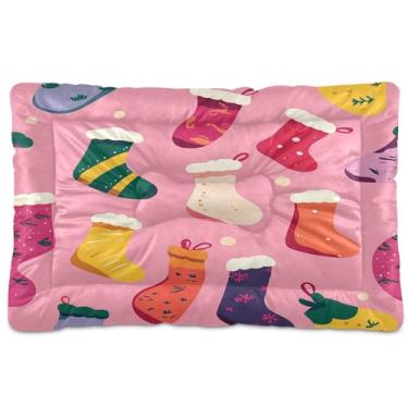 Imagem de SEHANY Cama de Natal para cães e gatos com fundo antiderrapante, cama de canil, colchão macio para animais de estimação, lavável para cães pequenos, médios e grandes, gatos, 45,7 x 61 cm