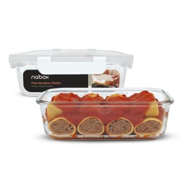 Imagem de 2 Potes Vidro Hermético 1040ml Marmitas Semana Travas Firmes - U4HOME,