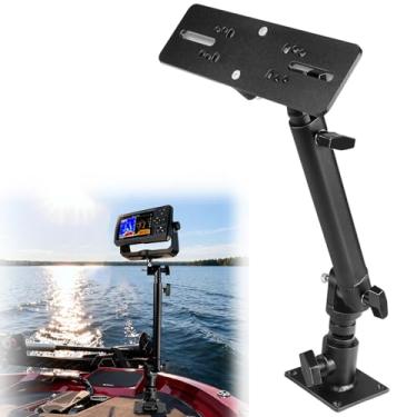 Imagem de YMT Suporte para localizador de peixes e plotters gráficos com altura ajustável de 45,7 cm a 61 cm, ângulo ajustável de 350 graus, adequado para Garmin, Humminbird, Lowrance Marine Electronic