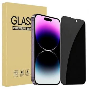 Imagem de Protetor de tela de privacidade para iPhone 14/iPhone 13/13 Pro/iPhone 16E, vidro temperado [True 28°Anti Spy] [Rigidez 9H] [compatível com capas] Protetor privado para iPhone 6,1 polegadas - 1 pacote
