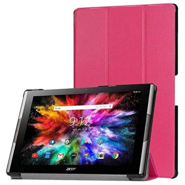 Imagem de Capa para tablet Acer Iconia Tab 10 A3-A50, ultrafina, leve, suporte fólio, capa de couro luxuosa para Acer Iconia Tab 10 (A3-A50) 10,1 polegadas (vermelho pêssego)