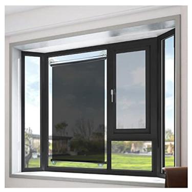 Imagem de uhyOHF Espelho unidirecional e persiana de rolo transparente com ventosas, persianas de janela de filtragem de luz para escritório interno, sala de estar, quarto, (uma cor-103 cm L x 149 cm A