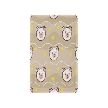 Imagem de Wassud Placa de cobertura para interruptor de luz, urso com corações, capas de tomada decorativas, placa de parede para tomadas elétricas em branco 11 x 6 cm