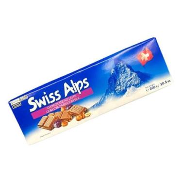 Imagem de Chocolate swiss alps tablet raisin 300g  ao leite com uvas-passas impo