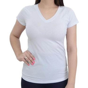 Imagem de Blusa Feminina LZT Gola V Canelada Branca - 401-Feminino