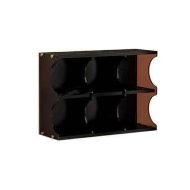 Imagem de Suporte para armazenamento de CDs Estante de acrílico com seis compartimentos para guardar CDs, fitas cassete e outros discos vinil