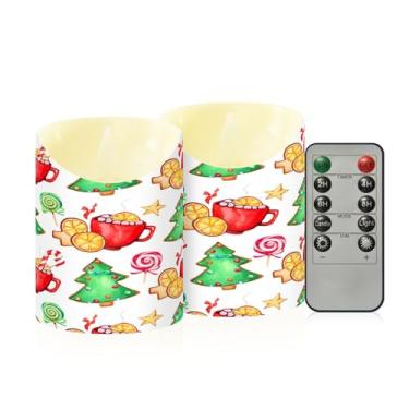 Imagem de Wassud Lindas árvores decoradas velas sem chamas com controle remoto, velas realistas cintilantes com temporizador, velas decorativas para Natal, casamento, festa, decoração de casa pequena