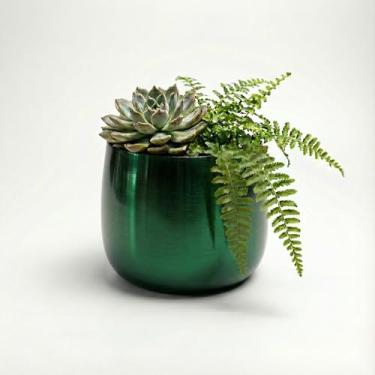 Imagem de Genérico Vaso Quadrado para Uso Interno, GG, Preto, Terracota/Barro, Texturizado com Relevo, Quadrado, Chão, Vaso de Plantas, 15x12x11 cm