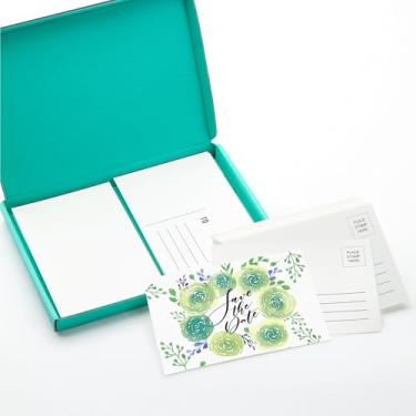 Imagem de 60 conjuntos de cartões de aquarela em branco, 63,5 kg/300GSM de algodão aquarela, cartões postais dobráveis em aquarela de 10 x 15 cm para cartões comemorativos de aniversário, convites de casamento