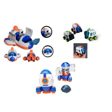 Imagem de Kit Brinquedo Foguete Com Astronauta Foguete Carrinho Space