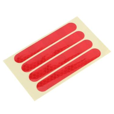 Imagem de equlup Adesivo refletivo de roda, 4 peças, fita refletiva para roda dianteira traseira autoadesiva, acessório para scooter elétrico adequado para Ninebot G30 (vermelho)