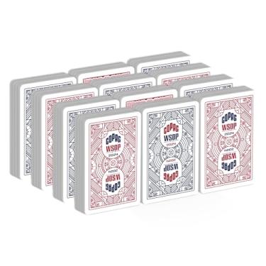 Imagem de Copag 2024 WSOP World Series of Poker 100% Plastic Playing Cards, Retro Design Bridge Size Jumbo Index Mix Dozen Red/Blue Single Decks