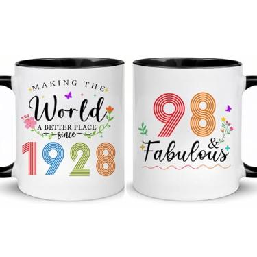 Imagem de Choinn 1928 Presentes de aniversário de 98 anos para mulheres e homens, presente de aniversário de 98 anos, caneca de café para mãe, pai, avó, vovô, ideias de presentes de aniversário de 98 anos, Dia