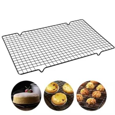 Imagem de Grade de Resfriamento em Metal, 40x25cm, Suporte para Assar Grade de Resfriar Bolos, Biscoitos, Pães, Design Elevado com 4 Pés Estáveis, Resistente ao Calor, Lavável na Máquina