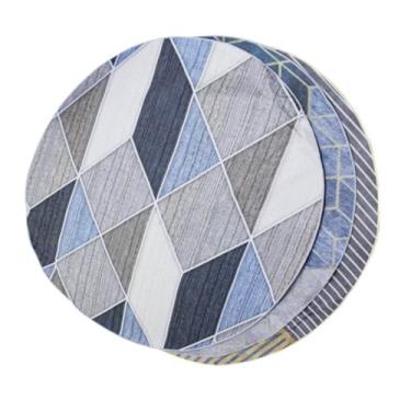 Imagem de Tapete Redondo Premium Veludo Cristal, 160cm Diâmetro, Base Antiderrapante, Estampa Sortida