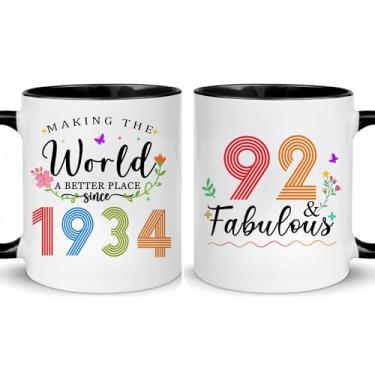 Imagem de Choinn 1934 Presentes de aniversário de 34 anos para mulheres e homens, presente de aniversário de 34 anos, caneca de café para mãe, pai, avó, vovô, ideias de presentes de aniversário de 34 anos, Dia