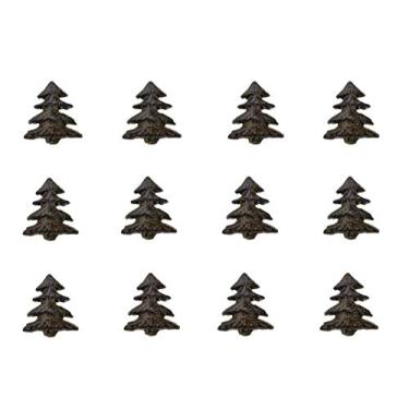 Imagem de Puxador de armário de gaveta de pinheiro de ferro fundido (conjunto de 12)