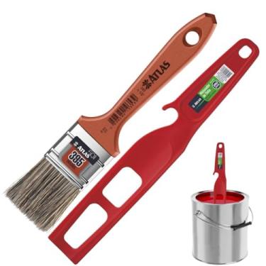 Imagem de Pincel Trincha 38mm Cerdas Gris Para Pintura Latéx e Acrílica + Misturador de Tinta Plástico 29cm