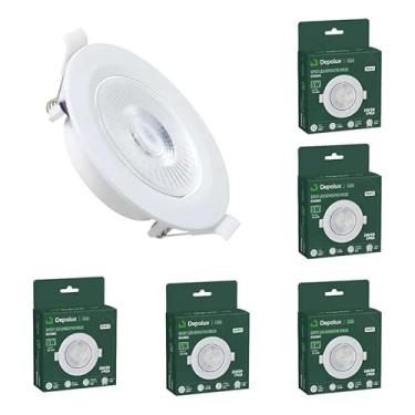 Imagem de Kit 5 Spots LED Redondos de Embutir 5W Direcionável Bivolt para Iluminação de Destaque e Ambientes Internos (3000K Luz Quente)