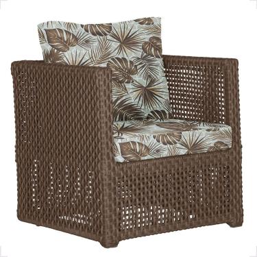 Imagem de 1 Poltrona Madri Alumínio Corda Náutica Estofado 6 Trama Marrom