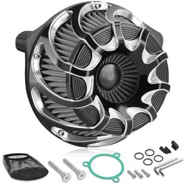 Imagem de Eumti Kit de filtro de admissão de filtro de ar de alto fluxo capa de filtro de ar estilo drift para Harley Milwaukee-Eight M8 Softail 2018-2025 Touring Trike 2017-Later Excet 23-Later FLHXSE FLTRXSE