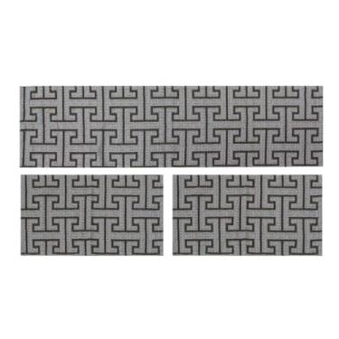 Imagem de Conjunto de tapetes para cozinhas, portas e mesas de cabeceira num tecido forte e resistente.(3Pçs Antiderrap.Labirinto capc)