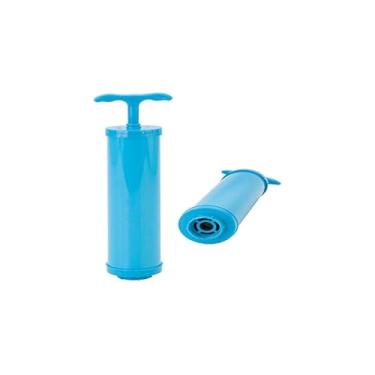 Imagem de Bomba Manual para Saco a Vácuo, Azul, Plástico PP, 22cm Comprimento, 4.5cm Diâmetro, 60g, Organizador Compacto