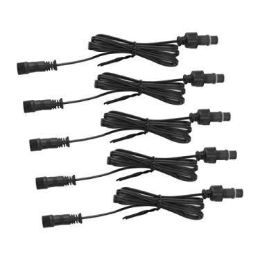 Imagem de Alomejor Cabo de Extensão, Cabo de Extensão de Luz de Deck 5-Pack 3,3 Pés IP67 de 2 Pinos à Prova de Fogo PVC Macho Fêmea Conector para Iluminação LED Externa de Pátio de Jardim