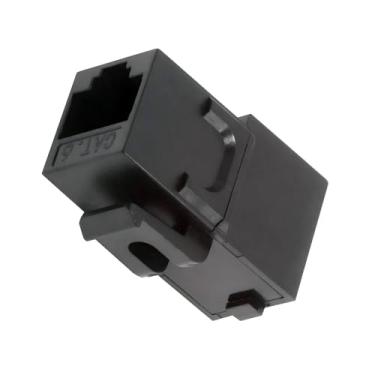Imagem de cablecc Acoplador Keystone CAT6 angular 90 graus acima RJ45 fêmea para fêmea acoplador em linha em preto