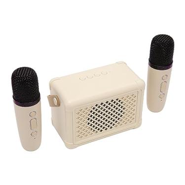 Imagem de Generic Máquina de karaokê, Mini Som Estéreo Portátil, Alto-falante, Conjunto de Microfone 5.0 para Festa, Sala de Estar para Adultos (Amarelo claro)