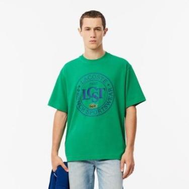 Imagem de Camiseta Lacoste estampada de malha de caimento solto-Masculino