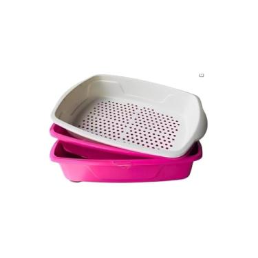 Imagem de Furacão Pet Bandeja Higiênica para Gatos, Rosa, Plástico, Design Moderno, 44 x 28 x 7 cm