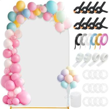 Imagem de Capa de fundo de arco de 2,5 m com cordão de luzes para suporte de arco com luzes de LED para casamento, chá de bebê, festa de aniversário, sessão de fotos, decoração de banquete, cerimônia de fundo