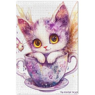 Imagem de Unicórnios roxos cenário fantástico quebra-cabeça adulto 500 peças arte floral animal paisagem quebra-cabeça engraçado presentes de jogo de quebra-cabeça, 51 x 35 centímetros