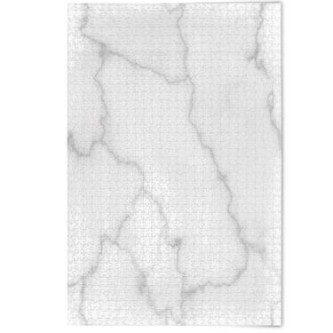 Imagem de Elegante quebra-cabeça branco mármore cinza veias adultos 500 peças arte de paisagem floral legal Prime quebra-cabeças família amantes presentes, 500 peças, 52 cm x 37,8 cm