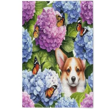 Imagem de Quebra-cabeça de borboleta roxa com flor vintage, 500 peças para adultos, elefantes brancos, presentes, quebra-cabeças divertidos para adultos, arte de flores de animais fofos, 500 peças, 52 x 37,8 cm
