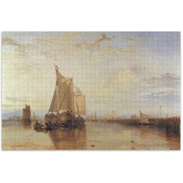 Imagem de J. M. W. Turner Pintura Barco Paisagem Marítima Quebra-cabeça 500 Peças Adultos Família Brinquedo Arte Única Quebra-cabeça Jogo Quebra-Cabeças Presentes, 50 x 35 centímetros