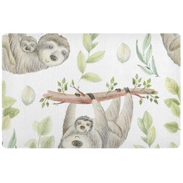 Imagem de TSENQUE Tapete de porta de outono fofo em aquarela personalizado tapete de varanda frontal divertido tapete de banho absorvente de água antiderrapante 81 x 50 cm