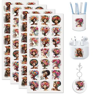 Imagem de XRTHGS 84 peças Flower Woman UV DTF Cup Wrap Vibrante Alta Viscosidade Adesivos de Transferência para Chaveiro Caneta de Acrílico Mini Tumbler AirPods Case Planner Compact Mirror