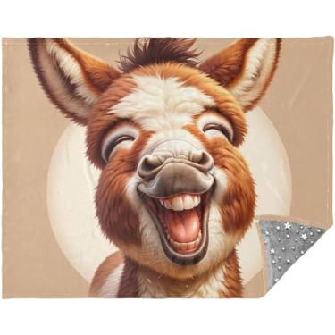 Imagem de TSENQUE Cobertores grandes personalizados de burro fofo animal adorável para sofá 177,8 cm x 139,7 cm cobertor aconchegante para homens e mulheres cobertores de sofá de férias