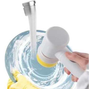 Imagem de Escova Eletrica de Limpeza 9 em 1 Sem Fio Limpador Multiuso Pratico Para Cozinha, Banheiro prático (5 EM 1)