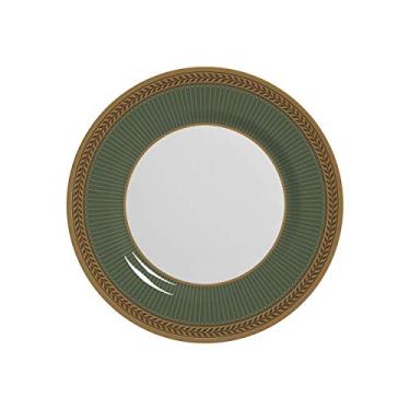 Imagem de PRATO DE SOBREMESA BRANCO E VERDE CELEBRACOES EM CERAMICA ALLEANZA, 21 CM