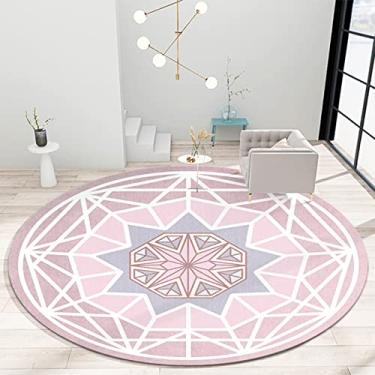 Imagem de Tapete redondo redondo, tapete de banheiro macio de arte moderna, tapete antiderrapante fofo para entrada, sala de estar, quarto, quarto de crianças, D, diâmetro 160 cm